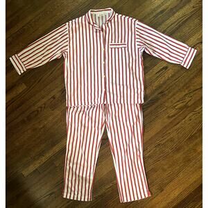 Sleepy Jones Women's Marina Pajama Set in Red Breton Stripe - S
